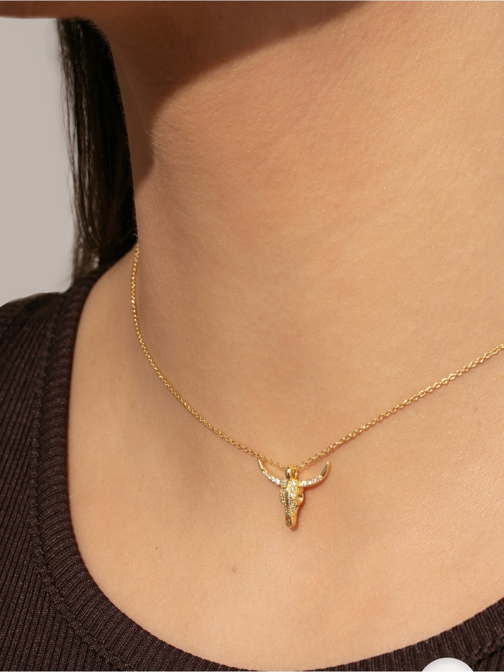 Uncommon James Fighter Necklace 2.0 Gold Longhorn NWT